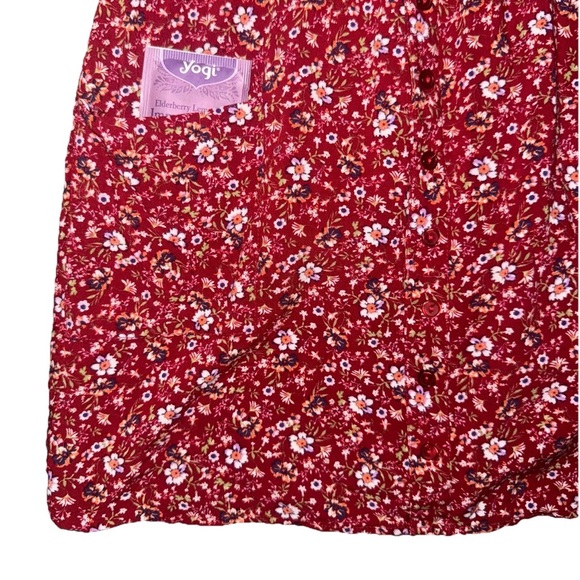 Justify Red Floral Sleeveless A-Line Dress Smocked Waist M - Picture 3 of 9